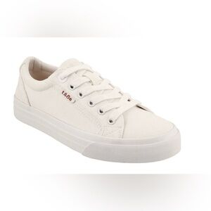 Taos Womens Footwear White Plim Soul Canvas Lace Up Sneakers Size 11 Casual
